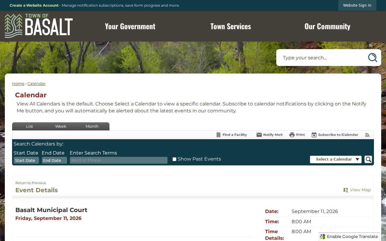 Snowmass Village warrant records compared with a separate Basalt court calendar