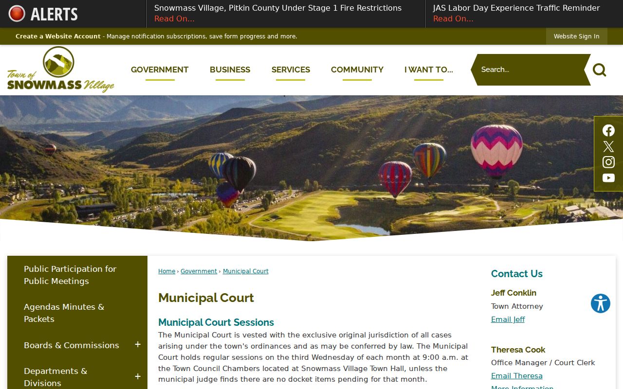 Snowmass Village warrant records municipal session